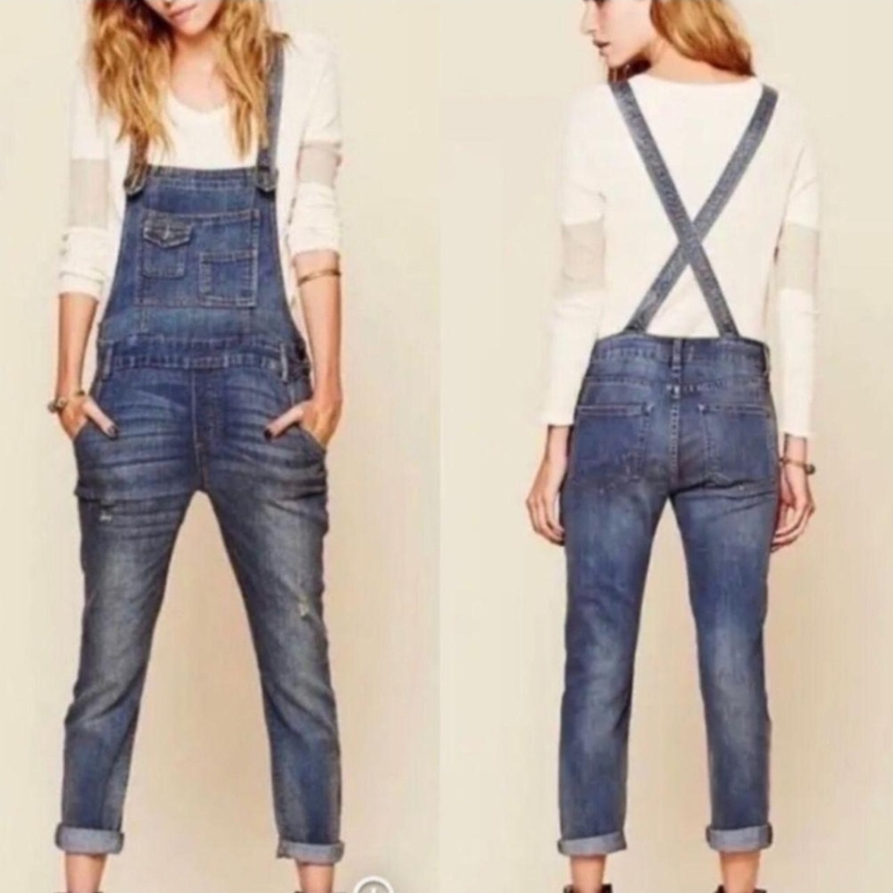 Free People Milo Denim Overalls Size 27